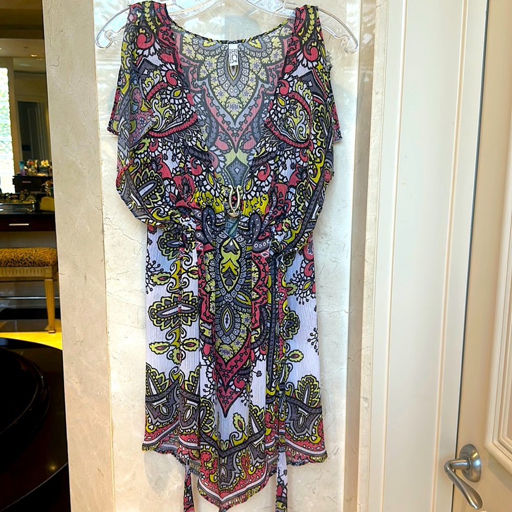 BECCA COVERUP Boho Chic Cinch Waist Dress Size Small